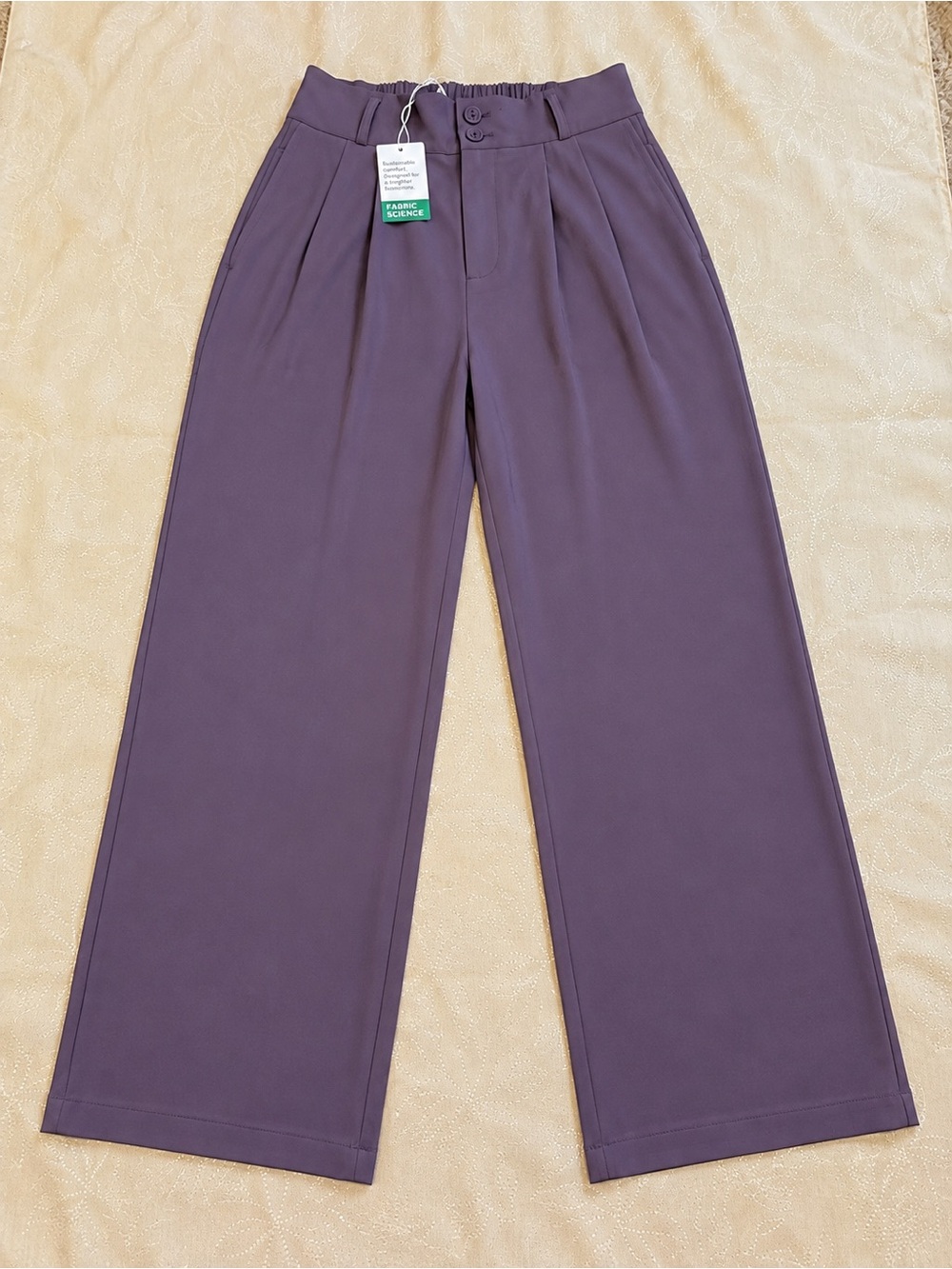 NWT HALARA Flex High Waisted Wide Leg Work Pants Purple S Regular